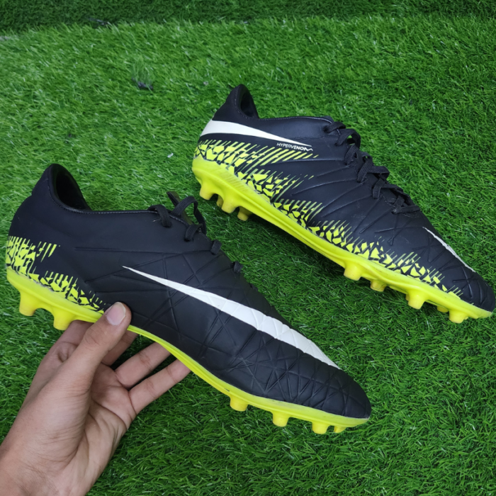 Nike Hypervenom Phelon II black, white, and volt